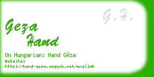 geza hand business card